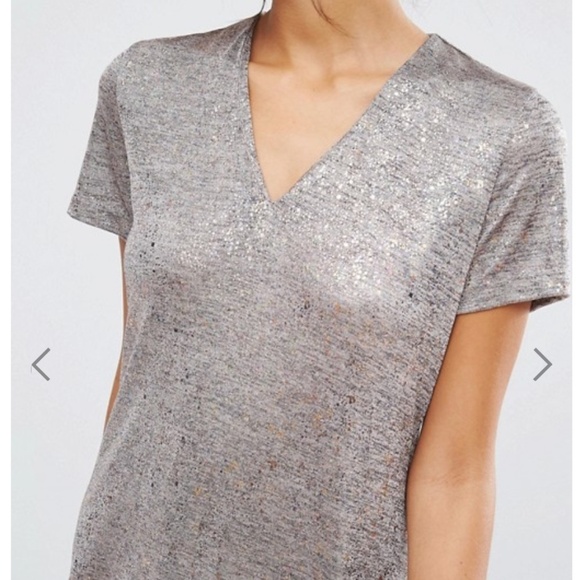 Paul Smith | Silver/Metallic Gold V-Neck Dress 40 - Picture 3 of 7